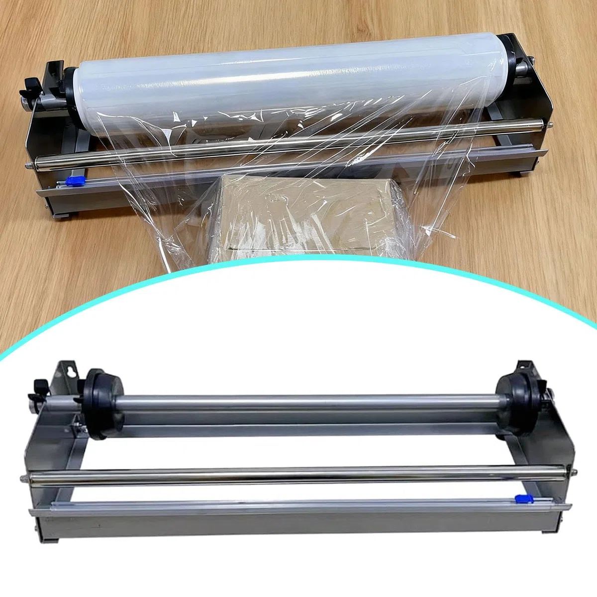 Dispensador de Film Estirable, Máquina de Embalaje, Mesa, Soporte para Film Retráctil, Envolvedora de Palets, Herramienta, Función Metálica para, Plata