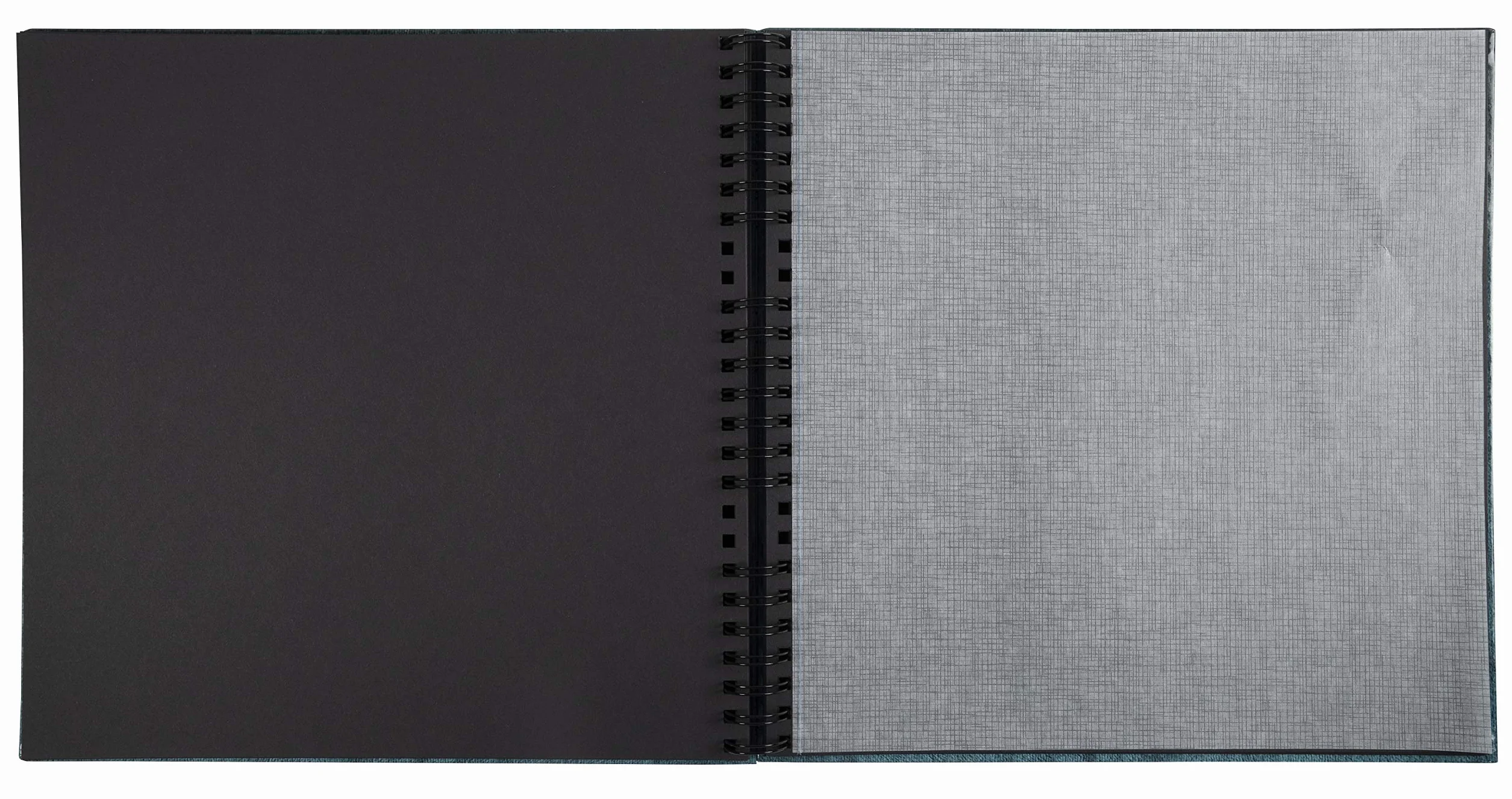 Exacompta - 15115E - Álbum de fotos en espiral MILANO - 360 fotos - 60 páginas negras - tamaño 32 x 32 cm - cubierta de papel azul efecto textil - ventana de personalización - certificado FSC®