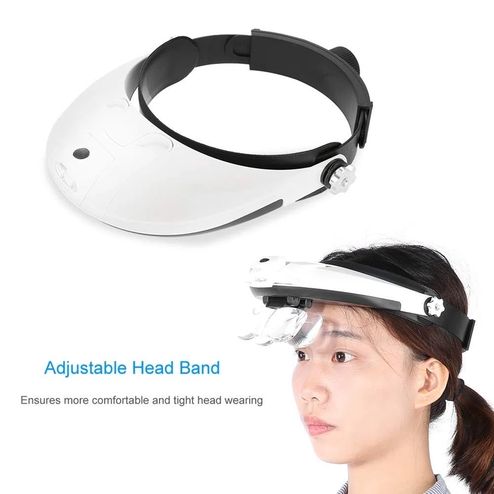 Headband Lupa Series Deluxe Head-Worn - Lupa de lectura con luz LED, lupa con luz con 5 lentes diferentes, hermoso paisaje,