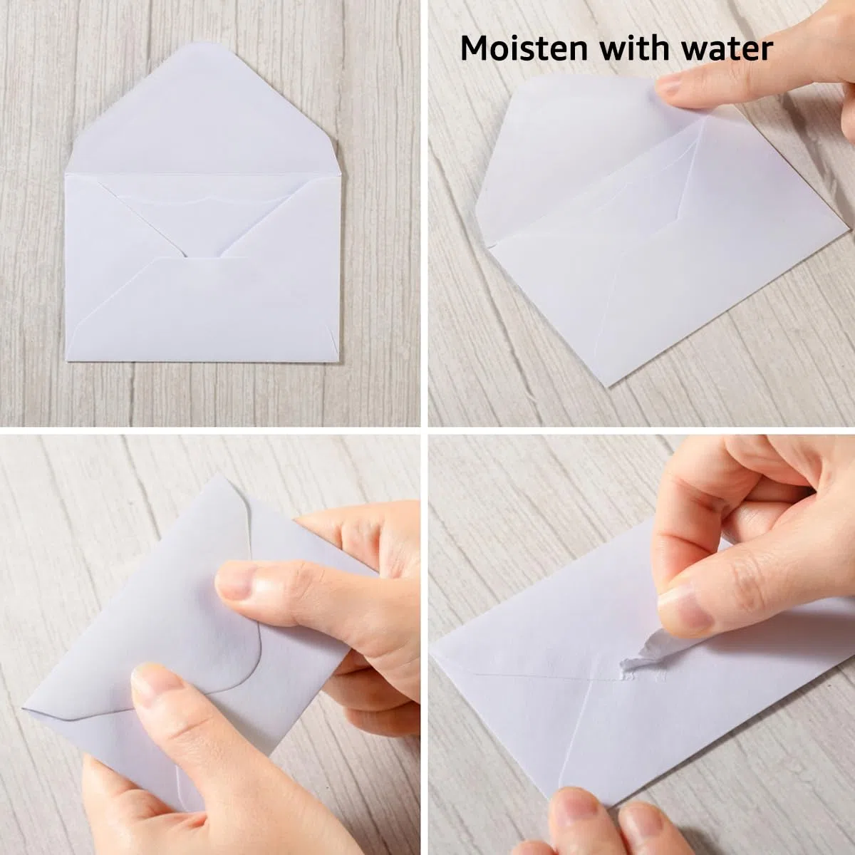 Paquete de 100 mini sobres blancos con tarjetas de notas blancas en blanco, sobres pequeños autoadhesivos para tarjetas de visita pequeñas (4 x 2.7 pulgadas, blanco y blanco)