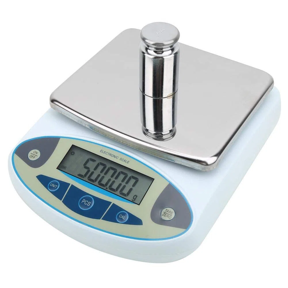 Báscula de pesaje digital, 5000 g, 0,01 g, 100-240 V, báscula digital de precisión, pesaje de laboratorio, báscula electrónica de joyería para gramo preciso, cocina (EE. UU.)