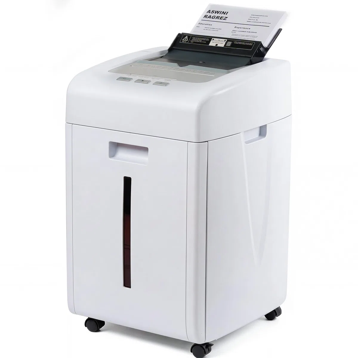 Trituradora de Papel de 200 Hojas: P5 Destructora de Documentos Automática con Corte Micro 2 x 15 mm Trituradora de Papel Eléctrica con Bandeja de 35L para CD, Tarjetas y Grapas