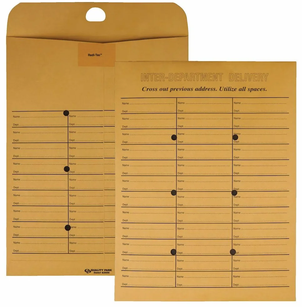 Quality Park 63666 - Sobres de oficina (2 caras, estilo Redi-Tac, color marrón, 10 x 13, 100 por caja)
