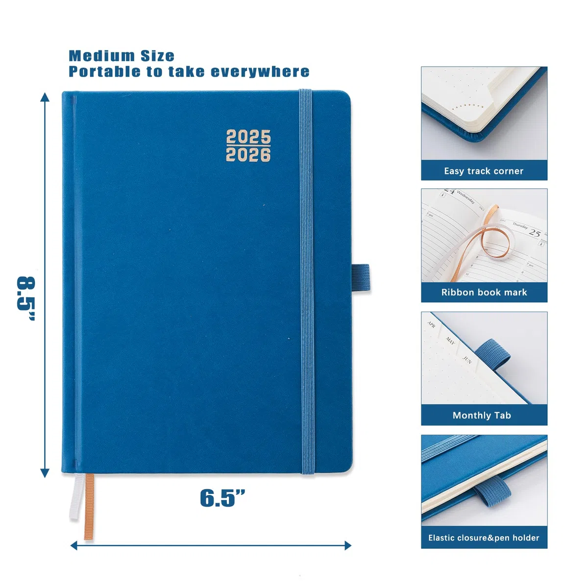 Heture Agenda académica 2025-2026, calendario mensual y semanal, julio de 2025 a junio de 2026 para mujeres y hombres, A5 (6.5 x 8.5 pulgadas), libro de planificación para profesores y estudiantes con