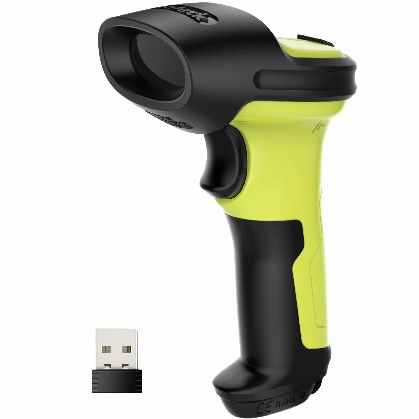 Inateck Lector de códigos de Barras Escáner Láser Inalámbrico 2.4GHz, Alcance 35 m, Automático, Rápido y Preciso, Duración en Uso 180 Días, BCST-60