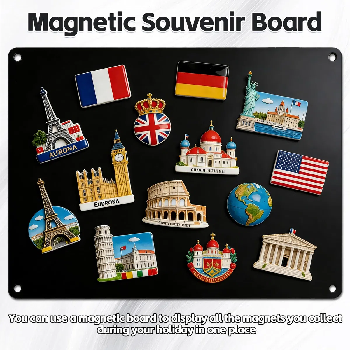 Pack de 2 Pizarras Magnéticas de Pared, 43 x 30 cm - Tablero Magnético para Imanes y Notas - Autoadhesivas, para Oficina, Cocina, Nevera (Negro)