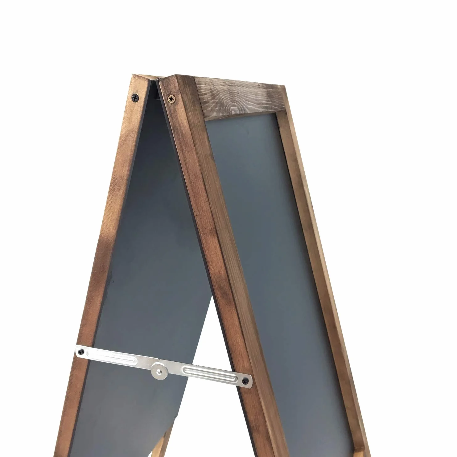 Pizarra Caballete Marco Madera 90x50 cm Doble Cara Negra Tizas Rotuladores Efecto Tiza NOGAL