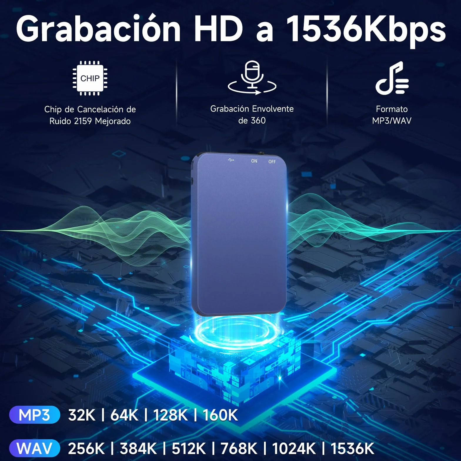 Vormooi 64GB Mini Grabadora de Voz con Activación por Voz y Cancelación de Ruido
