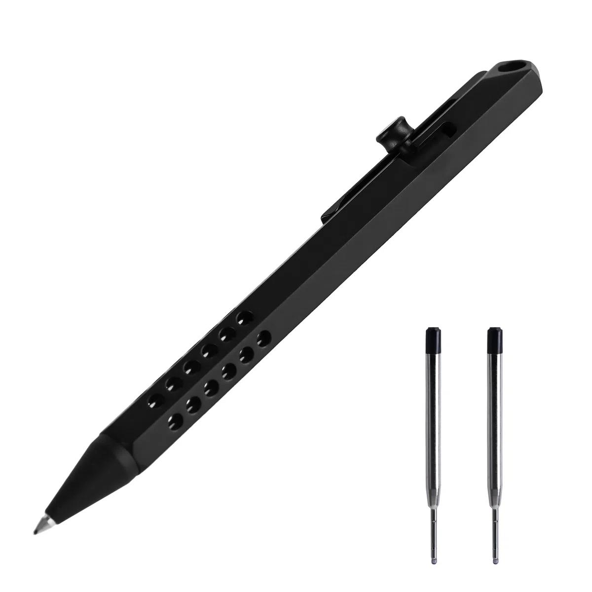 SMOOTHERPRO Bolígrafo de Titanio Hexagonal Bolt Action Hueco Color Negro | Ligero, Duradero, Diseño Ergonómico, Escritura Precisa, para Uso Diario, Profesional, Oficina, Escuela, Regalo Ideal