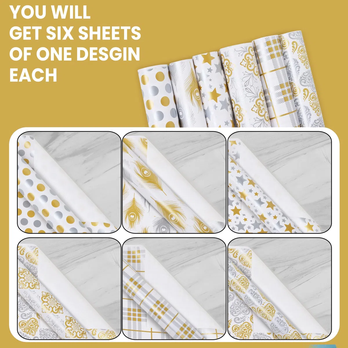 OFIXO MD9 - Hoja de papel de regalo de diseño premium, papel de regalo, rollo de papel de regalo, hojas de papel de regalo, papel de rap para cubierta de regalo, materiales de embalaje de regalo, hoja