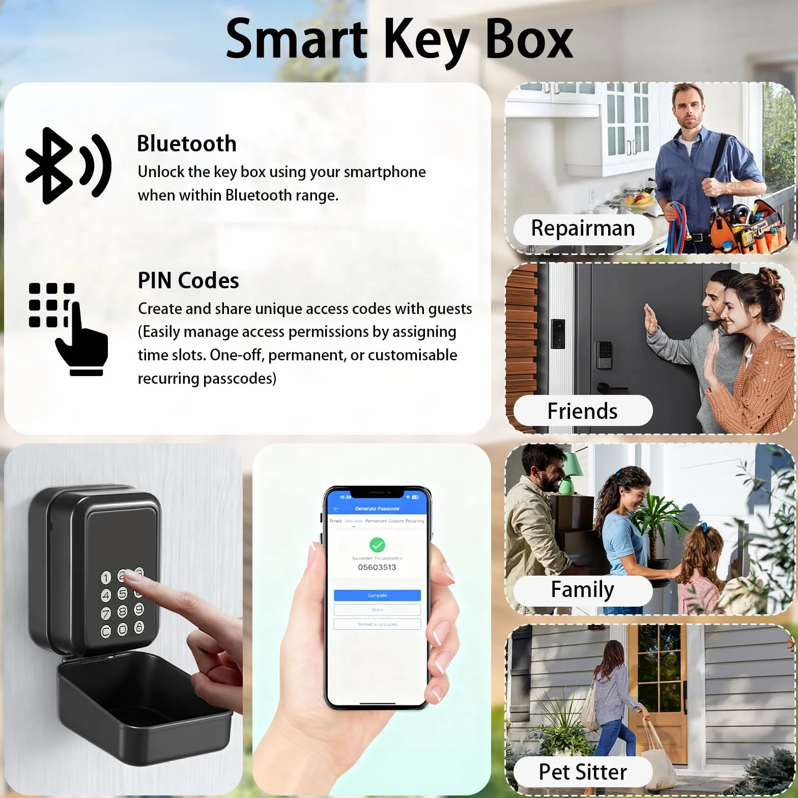 Caja fuerte inteligente para llaves Bluetooth TTLock código PIN 12 dígitos resistente intemperie
