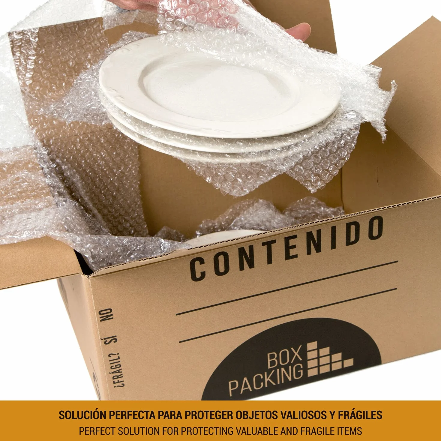 BOXPACKING | Papel Burbujas Embalaje Mudanza | Plástico Burbujas | 50 cm x 50 m | Rollo burbujas Embalaje | Bubble Wrap | Protección de objetos frágiles para envíos y mudanza | Burbuja 1 cm (50 g/m²)