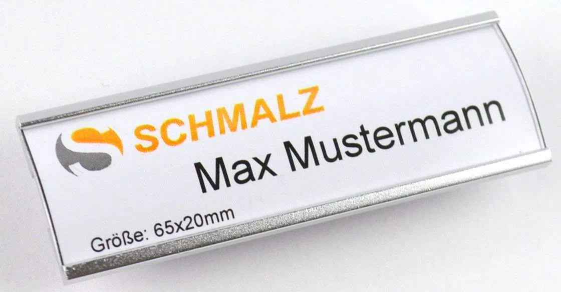 100 Unidades Placas Identificativas Set Completo, Plata Leichtemtall, con Extra Fuerte 3-fach Imán, Moda Arqueado,Aluminio Anodizado,Transparente Protectora,Perforado Láminas de Cartón, Credencial