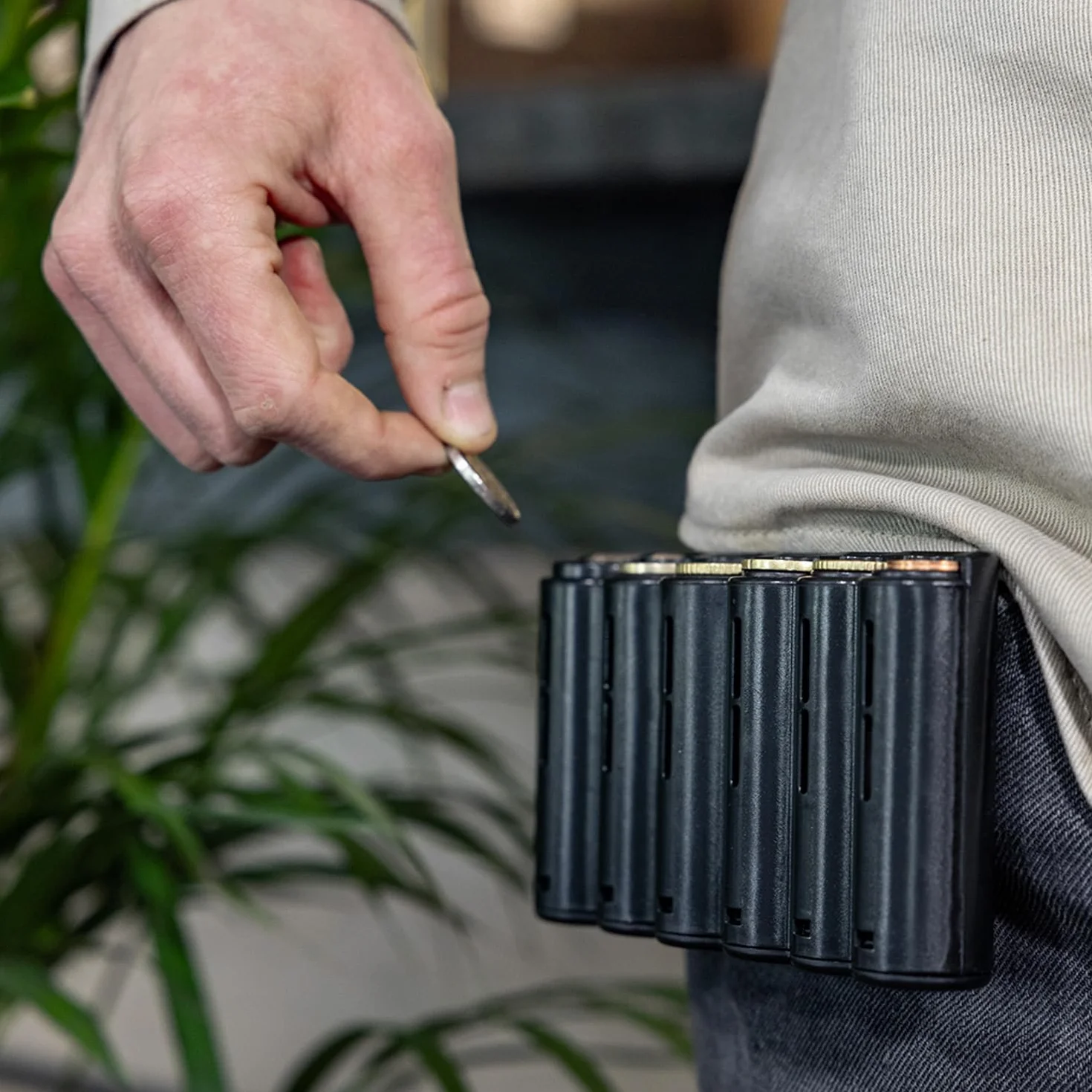 HMF Cartera de Camarero Profesional con Cambiador de Euros 20,5 x 6,5 x 10 cm Negro