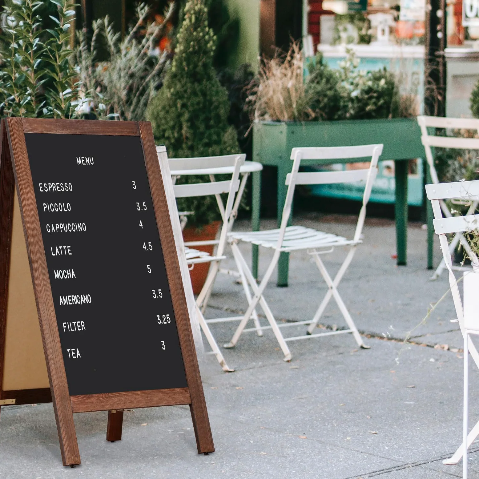 DOLLAR BOSS Pizarra de tiza magnética 48x100cm pizarra caballete doble cara | pizarra de pie para el borde de la carretera al aire libre, para cafeterías, tiendas y bodas, marco de madera de pino