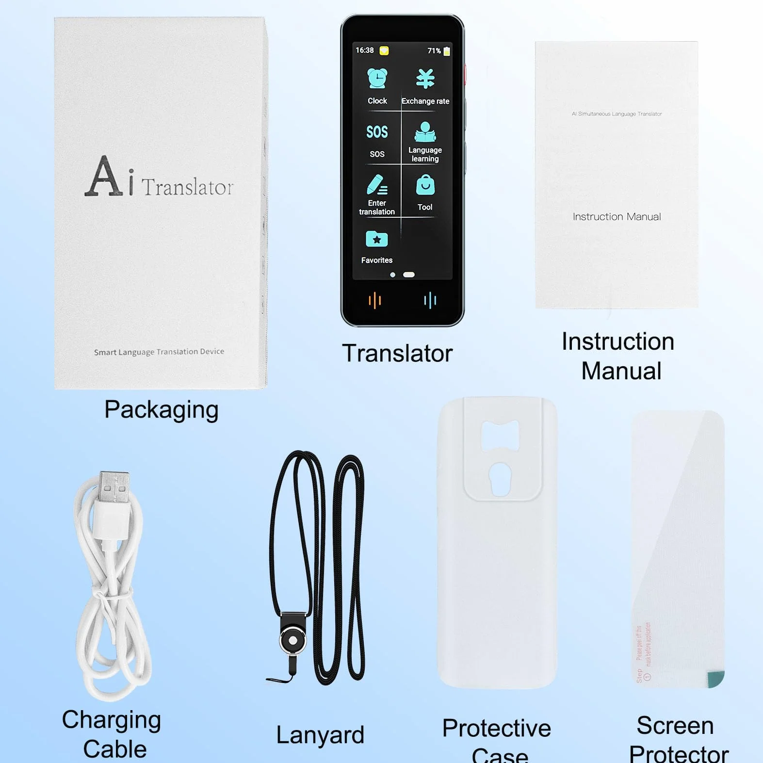 Dispositivo de Traducción de idiomas, traductor AI Inteligente de 142 Idiomas,Traducción fuera de línea y traducción bidireccional instantánea, para aprender, como regalos de negocios o de viajes
