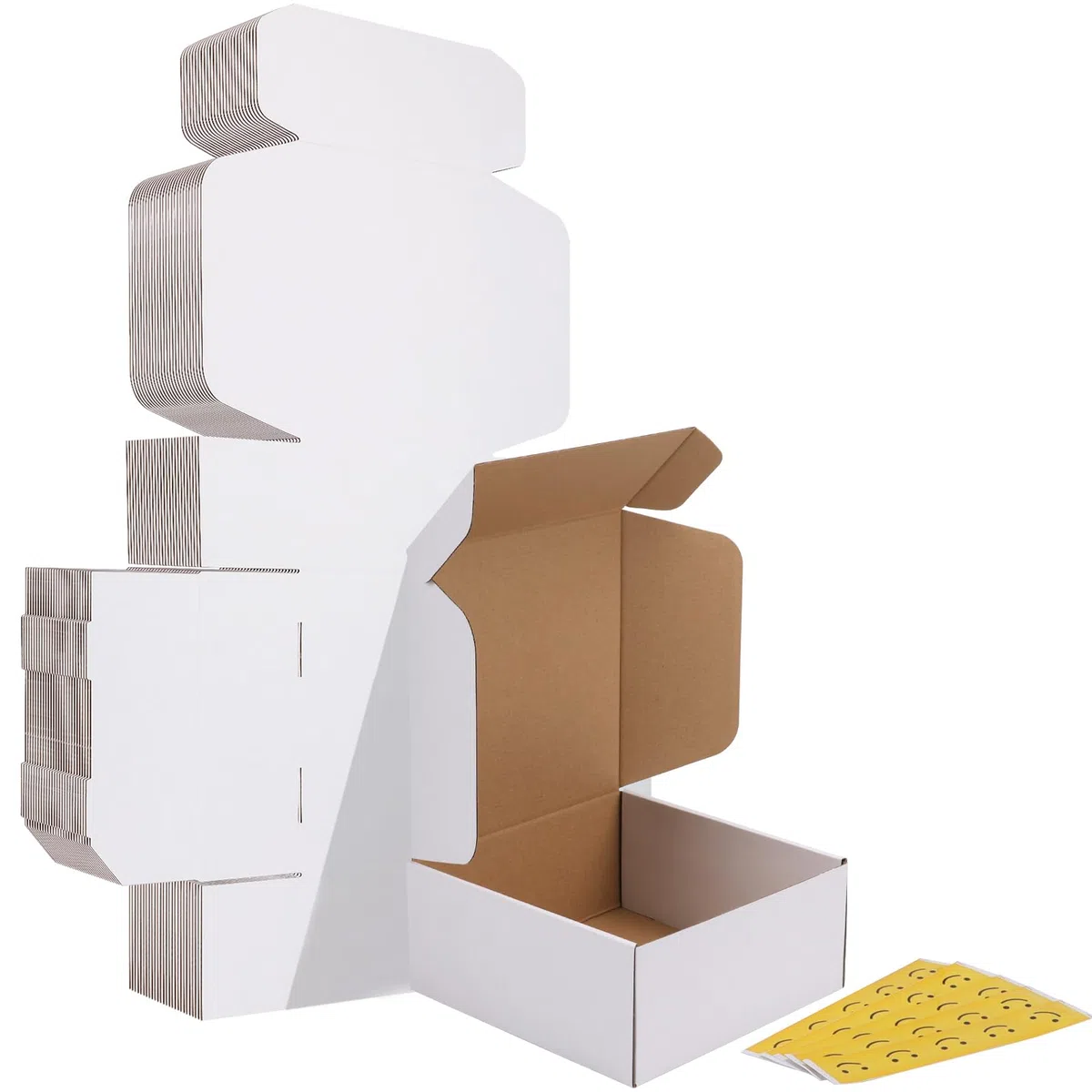 HORLIMER Juego de 25 cajas de envío de 22,8 x 22,8 x 10,16 cm, cartón corrugado blanco