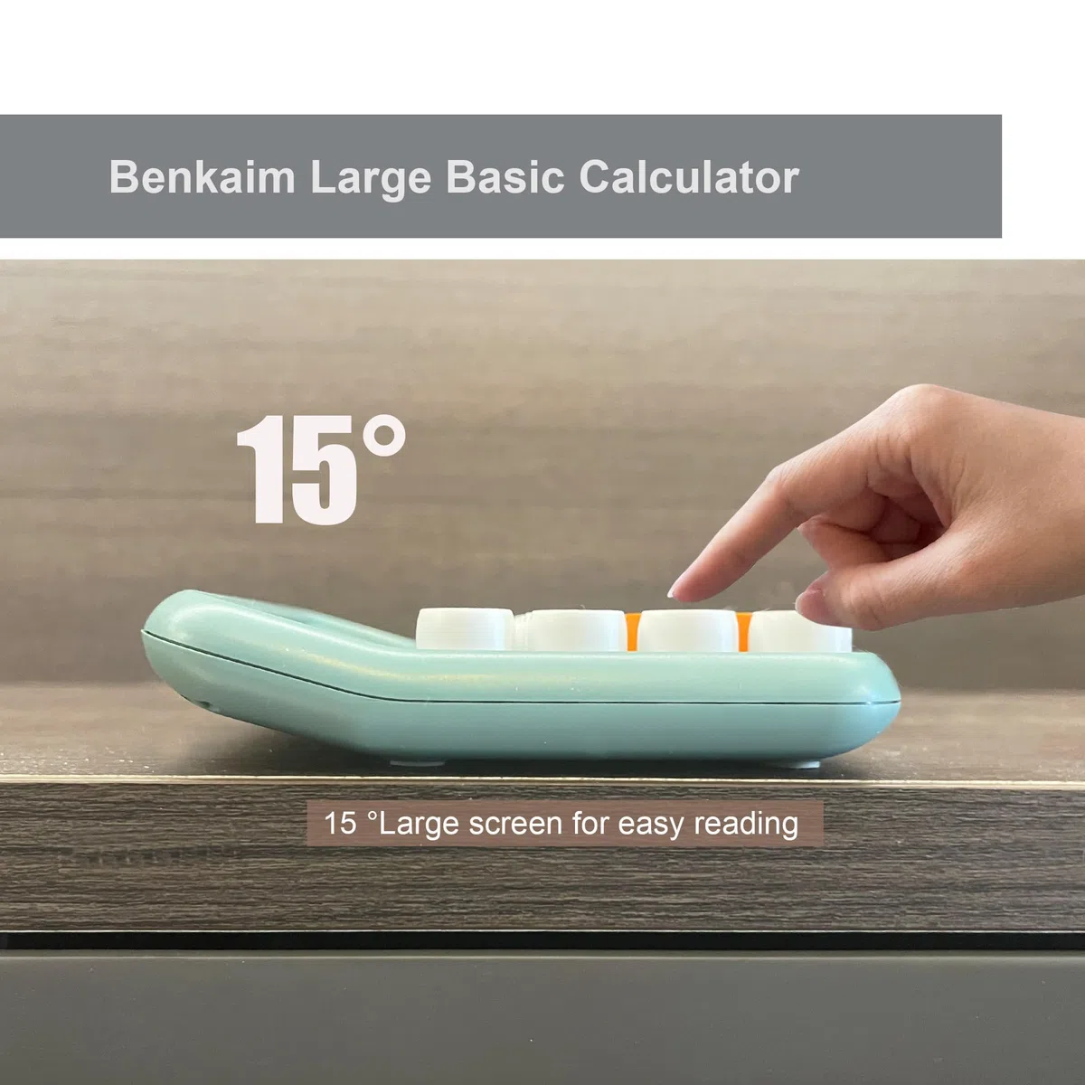 Benkaim - Calculadora de Escritorio, calculadora estándar básica, Pantalla LCD Grande de 12 dígitos, botón Grande para Escuela, hogar y Negocios, Accesorios de Escritorio Dorados (Beige)