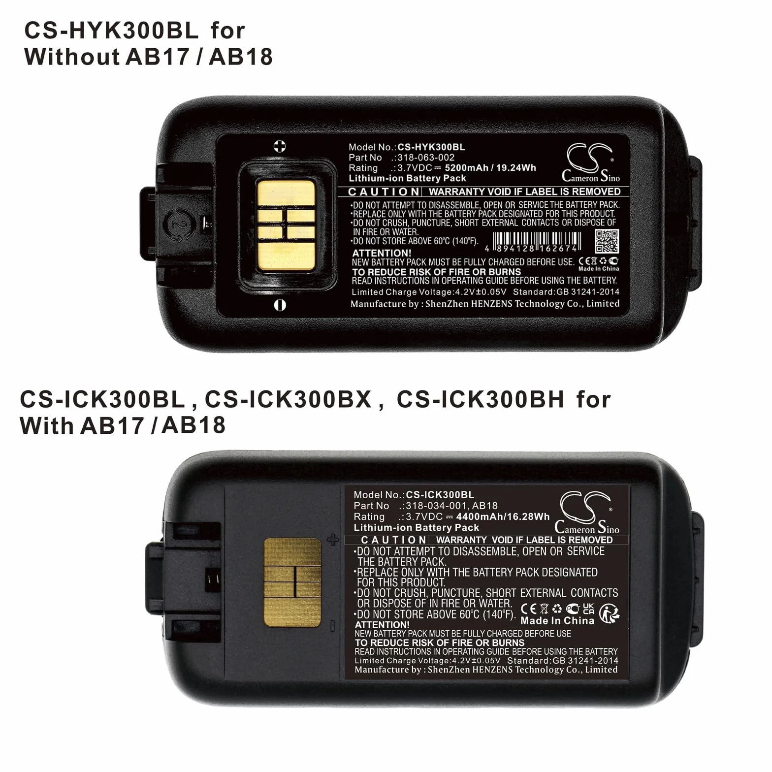 TECHTEK Baterías 6800mAh Compatible con [Intermec] CK3, CK3A, CK3B, CK3C, CK3C1, CK3N, CK3N1, CK3R, CK3X, EDA61K, para [Dolphin] CK65, para [Honeywell] CK65 sustituye 318-033-001, 318-033-021, 31 FB