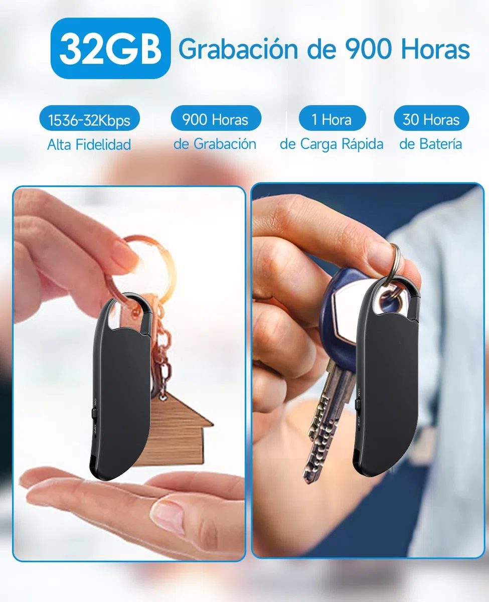 Grabadora de Voz, Vandlion HD Grabadora con 30 Horas de Grabación, USB C Mini Grabadora con Reducción de Ruido para Reuniones Entrevistas Conferencias Clase