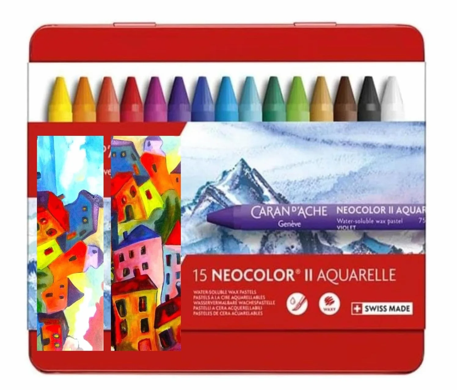 Caran d'Ache Neocolor II Lápices de cera acuarelables Lote de 15