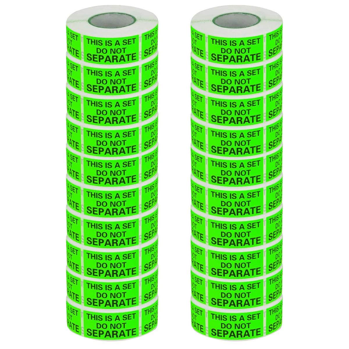 Este es un juego de etiquetas que no separan (1 pulgada x 2 pulgadas - 500/rollo), etiquetas de embalaje de Logística de Amazon, verde neón, 20 rollos - total 10.000 etiquetas