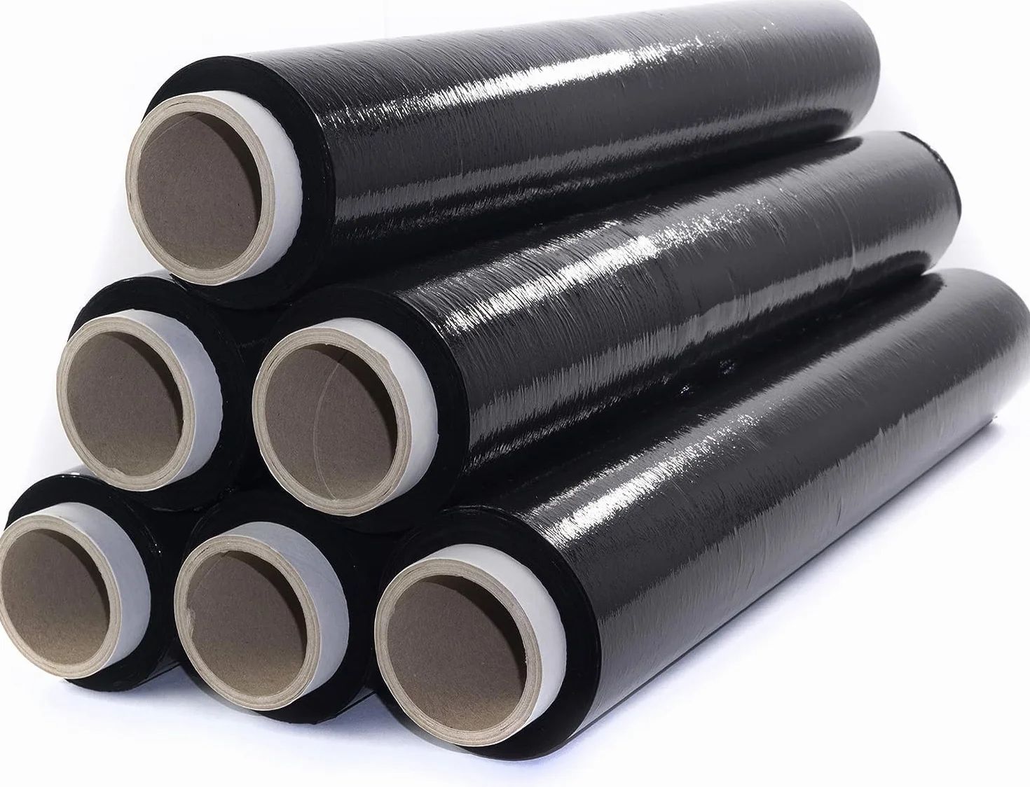 MORE FREE Film Transparente o Negro para Embalar 50CM x 200M,23 Micras Rollo de Papel Film Resistente de Plástico con Alta Elasticidad para Mudanzas y Envíos (Film Negro Embalaje, 12 ROLLOS)