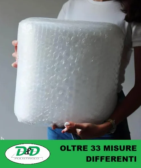 D. & D. Poliestireno de burbujas para embalaje y envío – Fabricado en Italia – Burbujas de aire para protección, relleno, embalaje de objetos en el transporte (H 150 cm x 50 mt/l)