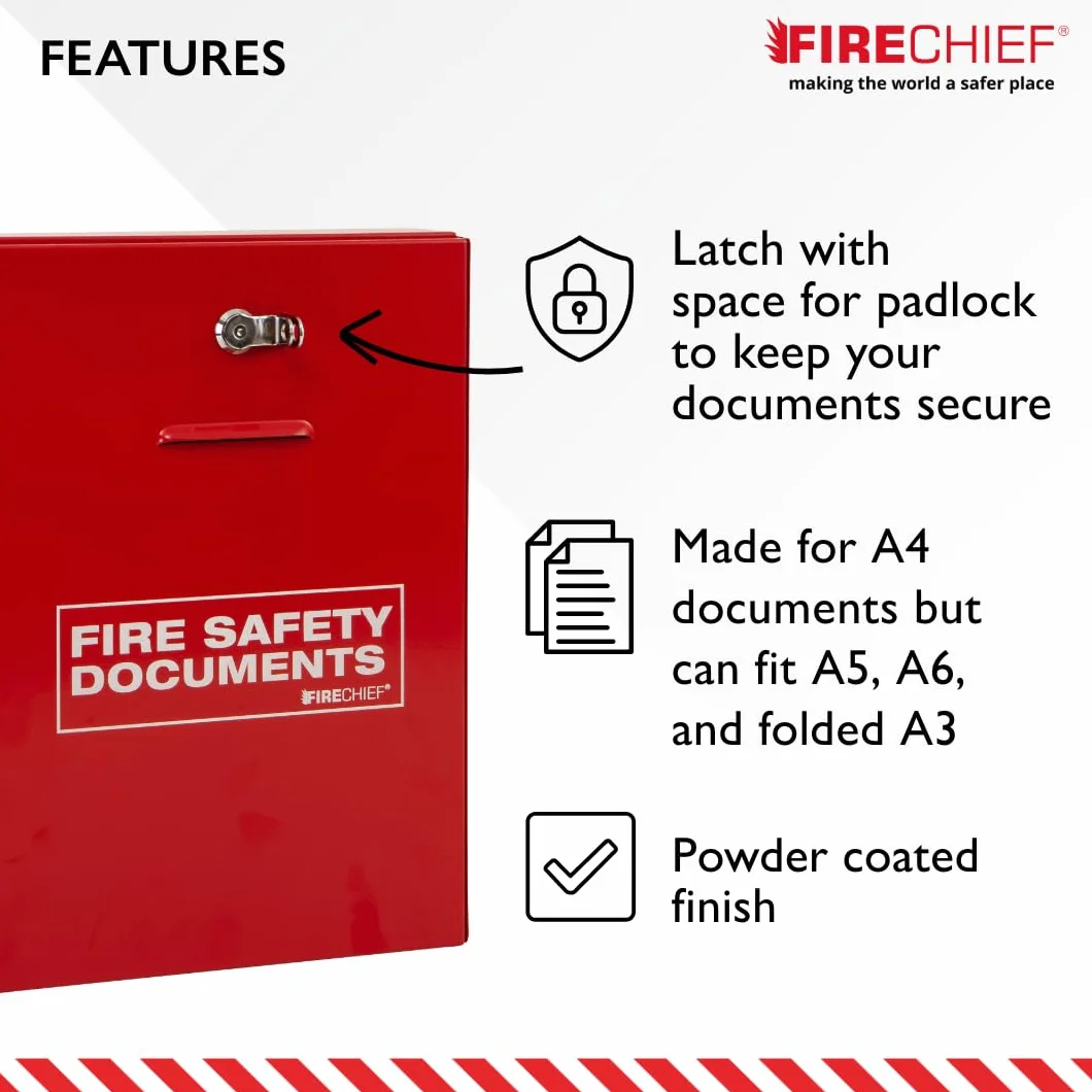 Firechief DHS2 - Soporte para documentos con cierre, color rojo