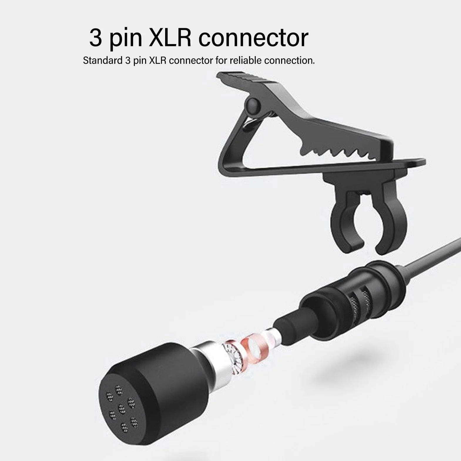 Micrófono Lavalier XLR Omnidireccional con Reducción de Ruido para Grabar Entrevistas