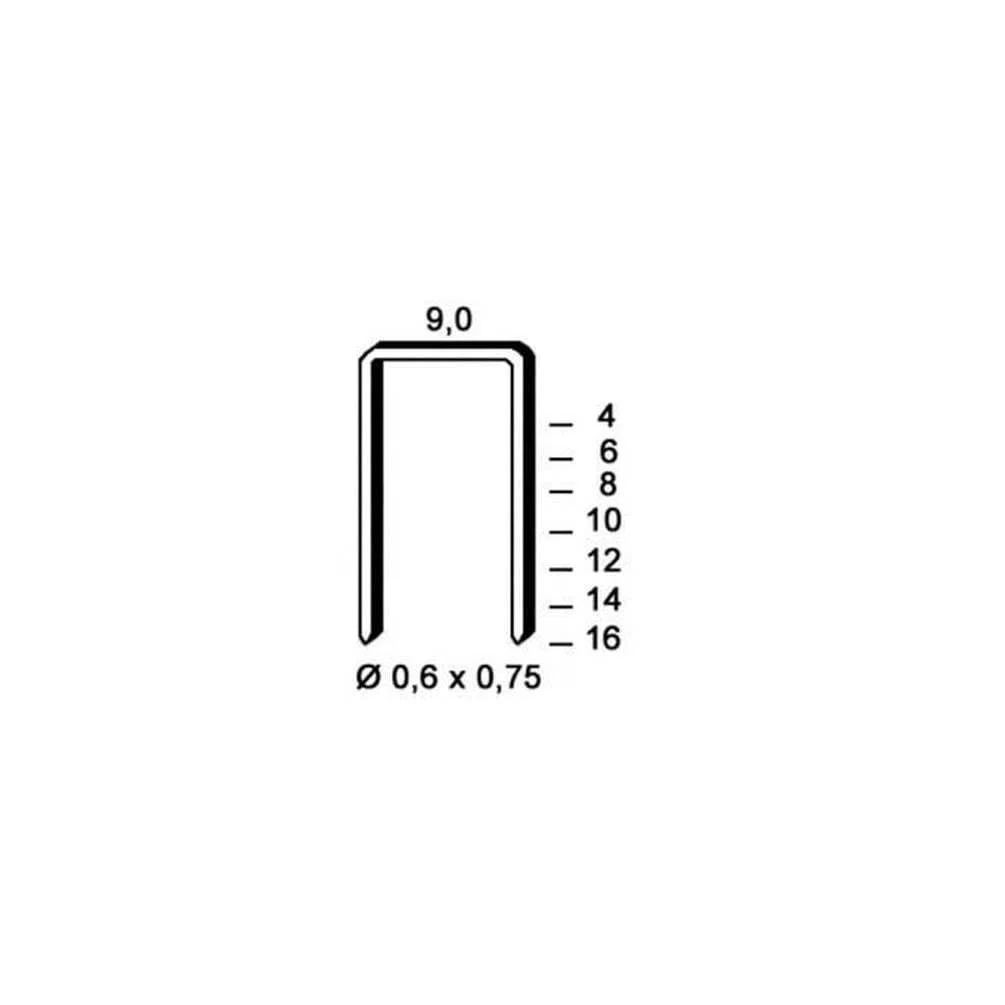 D-Work - 10.000 grapas galvanizadas V-08-9x8x0.6x0.75 mm