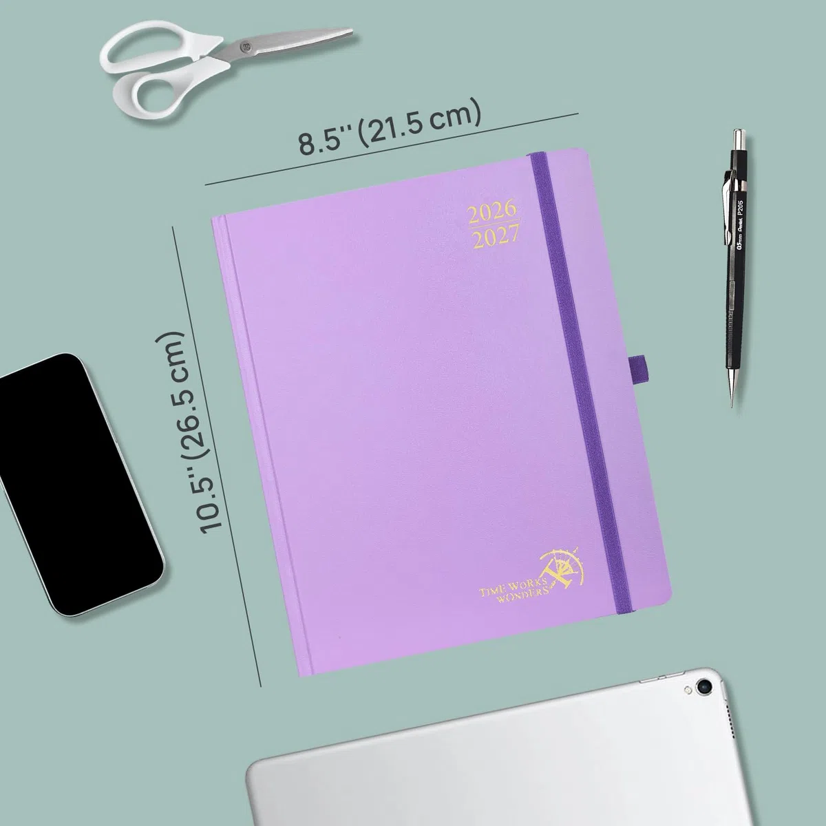 POPRUN Agenda Académica 2026-2027, tamaño grande de 21,6 cm x 26,7 cm, calendario semanal y mensual, julio de 2026 a junio de 2027, libro de citas de tapa dura con diseño vertical, ranuras horarias