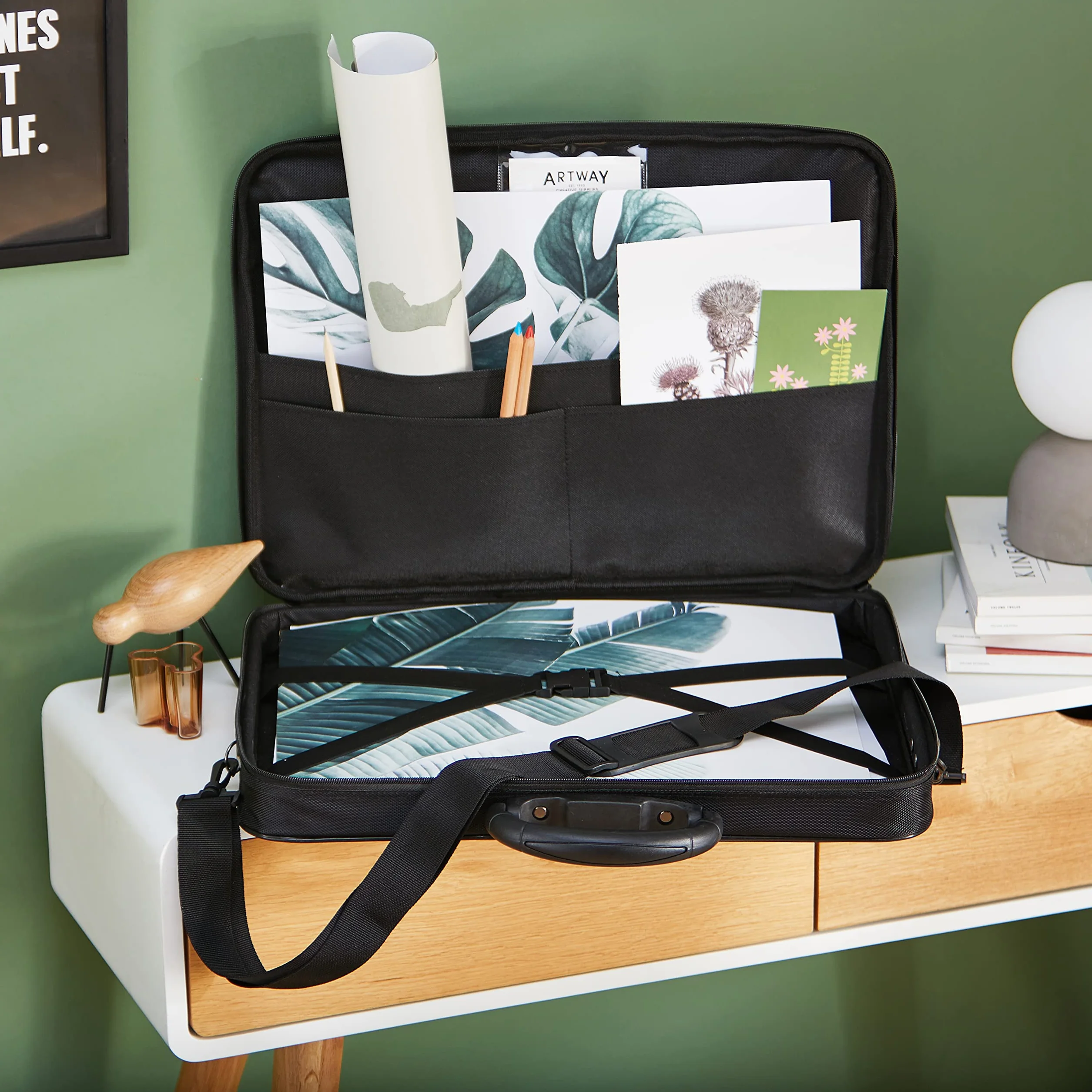 Artway - Funda de transporte A3 - Correas y correas internas para los hombros - Archivo artístico grande con bolsillos internos y externos (sin anillos)