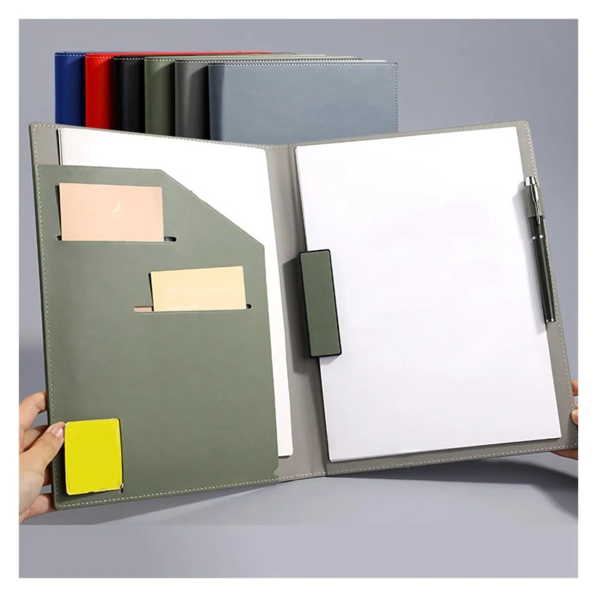Porta documentos de carpeta comercial A4 for contratos, informes y menús, libro datos del organizador archivos Office(RED)