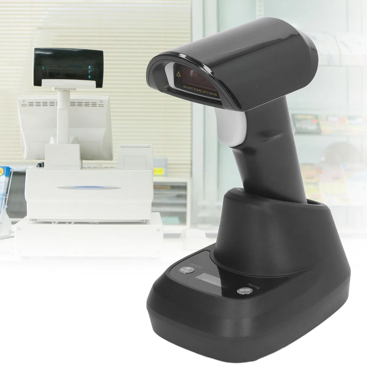 Marhynchus Escáner de Código de Barras Bluetooth Lector de Código de Barras Inalámbrico ABS Escáner de QR 1D 2D con Base de Batería de 2000 MAh para Almacén de Logística Inventario Minorista Lectura