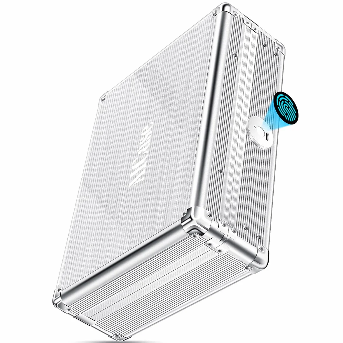 AICase Caja de Almacenamiento biométrica de Huellas Dactilares, Caja Fuerte para Joyas en Efectivo, Caja Fuerte para Armas, Acceso rápido, Recargable, para cabecera de casa, Coche