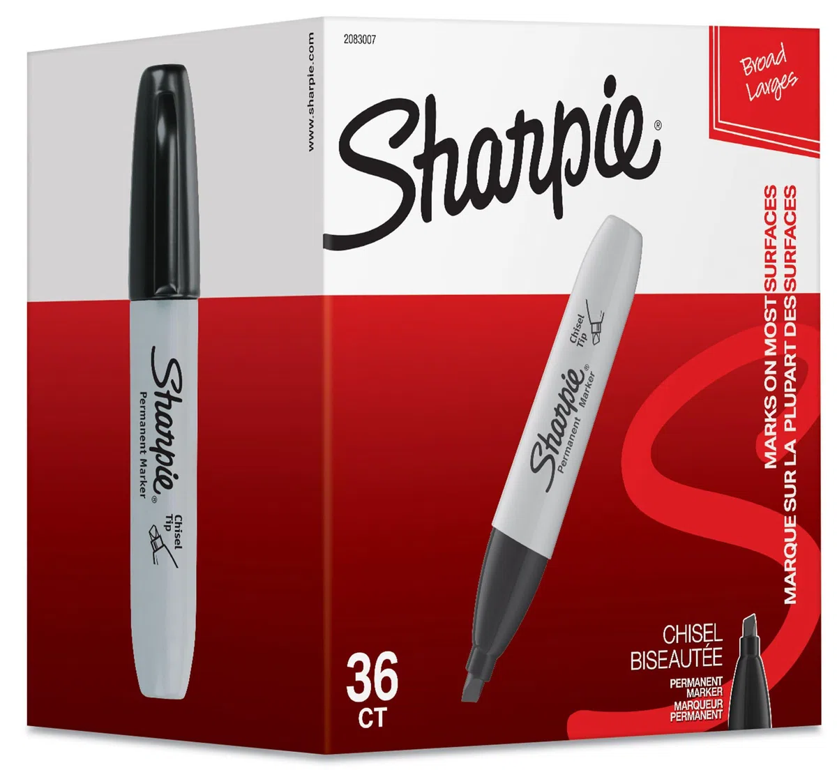 Sharpie 24390232 Tanque Permanente Marcador Punta Amplia Tinta Negra 36/Caja (2083007)