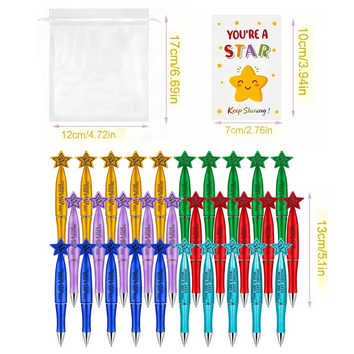 30 paquetes de regalos de fin de curso para niños y estudiantes, regalos de fin de año para clase de 30 niños, bolígrafos/tarjetas motivacionales para alumnos/regalos para alumnos que dejan