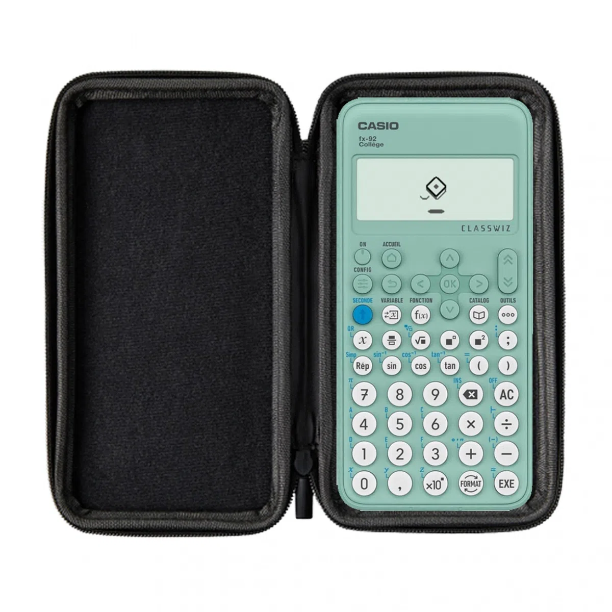 Casio fx-92 Collège Incl. Funda Protectora Rojo y Libro especializado (88 páginas, DIN A5) – Calculadora científica – Smart Set (Francés)