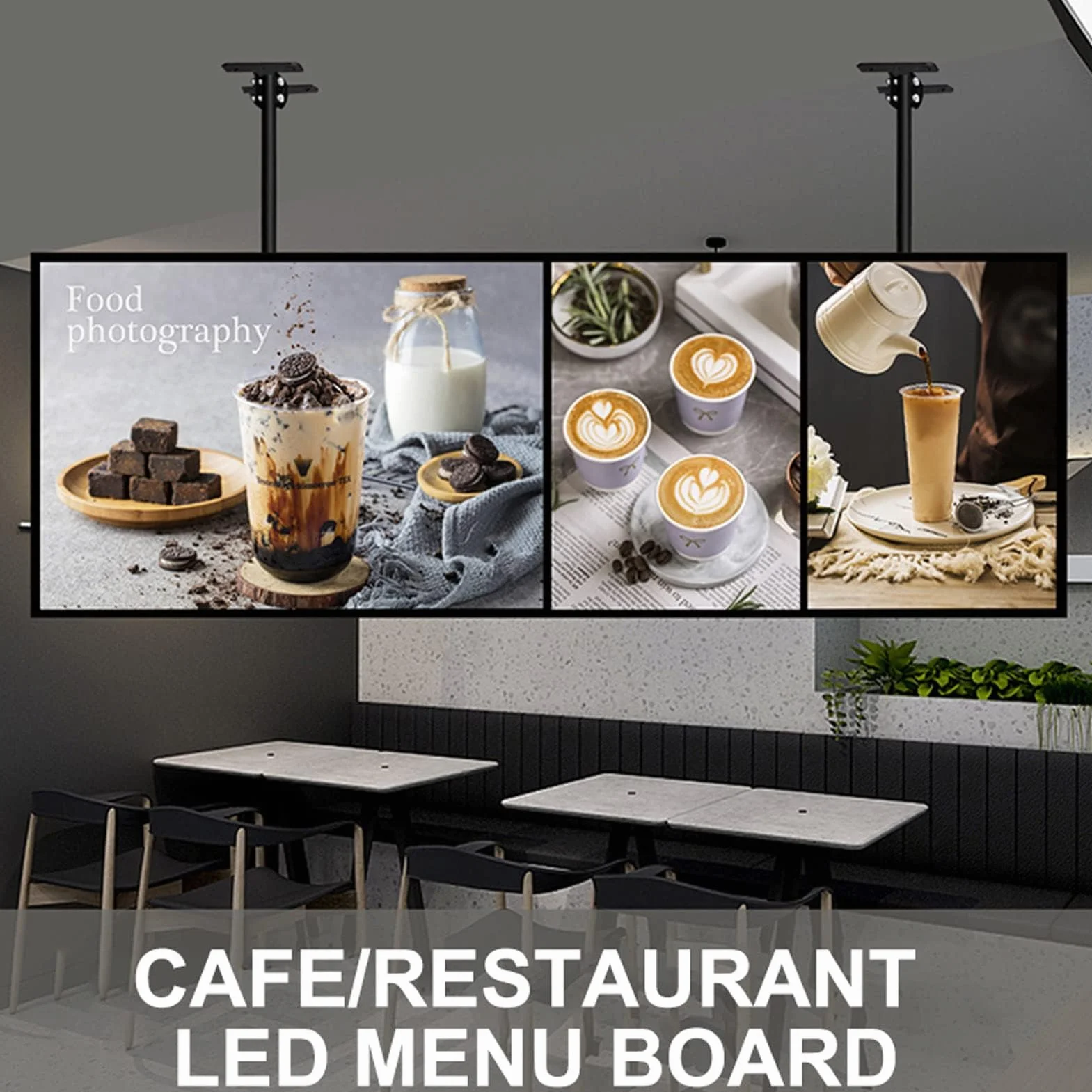 Caja de luz LED para pósteres, marco ultradelgado a presión con tablero de menú retroiluminado para restaurantes, tiendas y cafeterías, 70 x 50 cm, 1 unidad