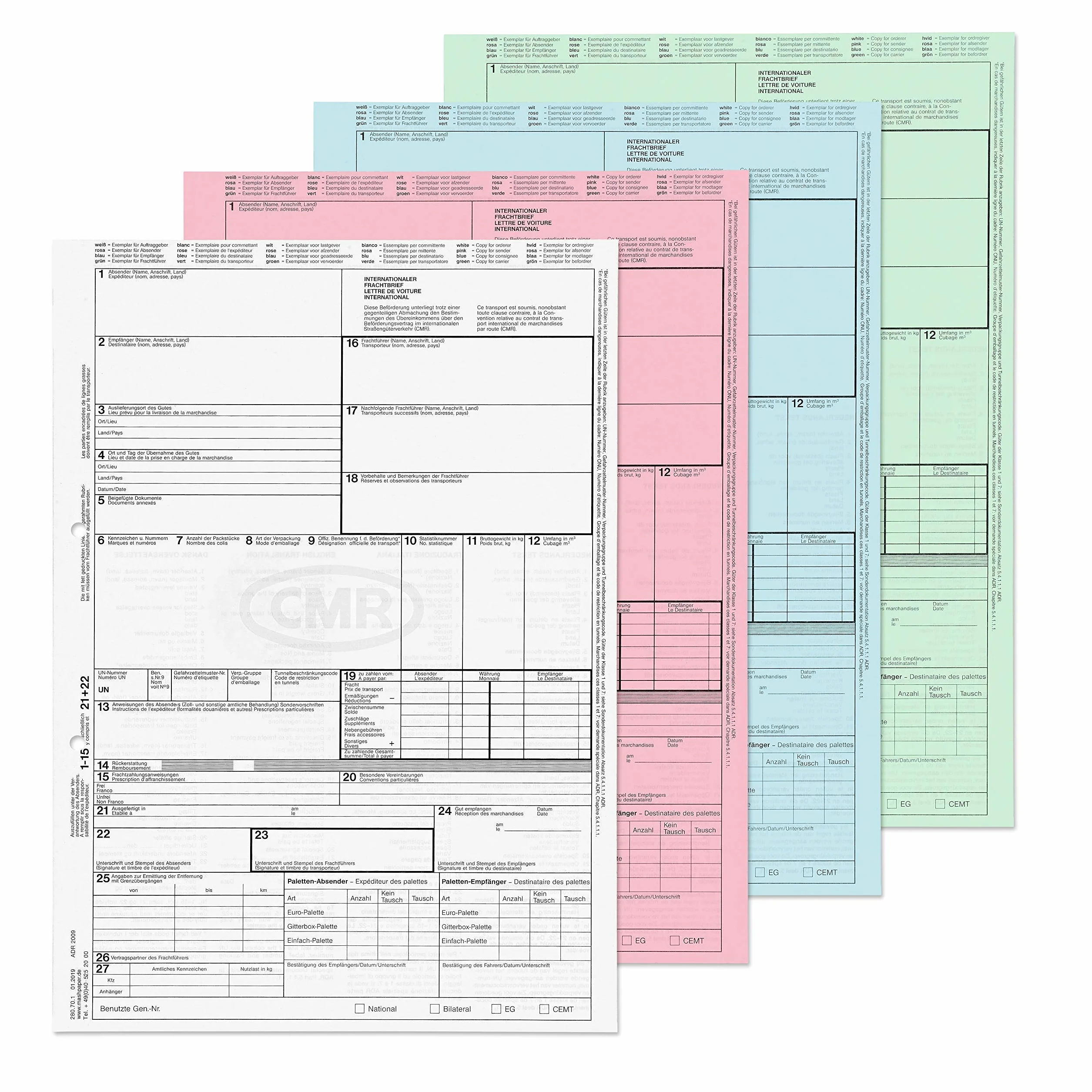 MASHPAPER CMR Carta De Coche Autocopiante Internacional 280701 (100 Piezas)