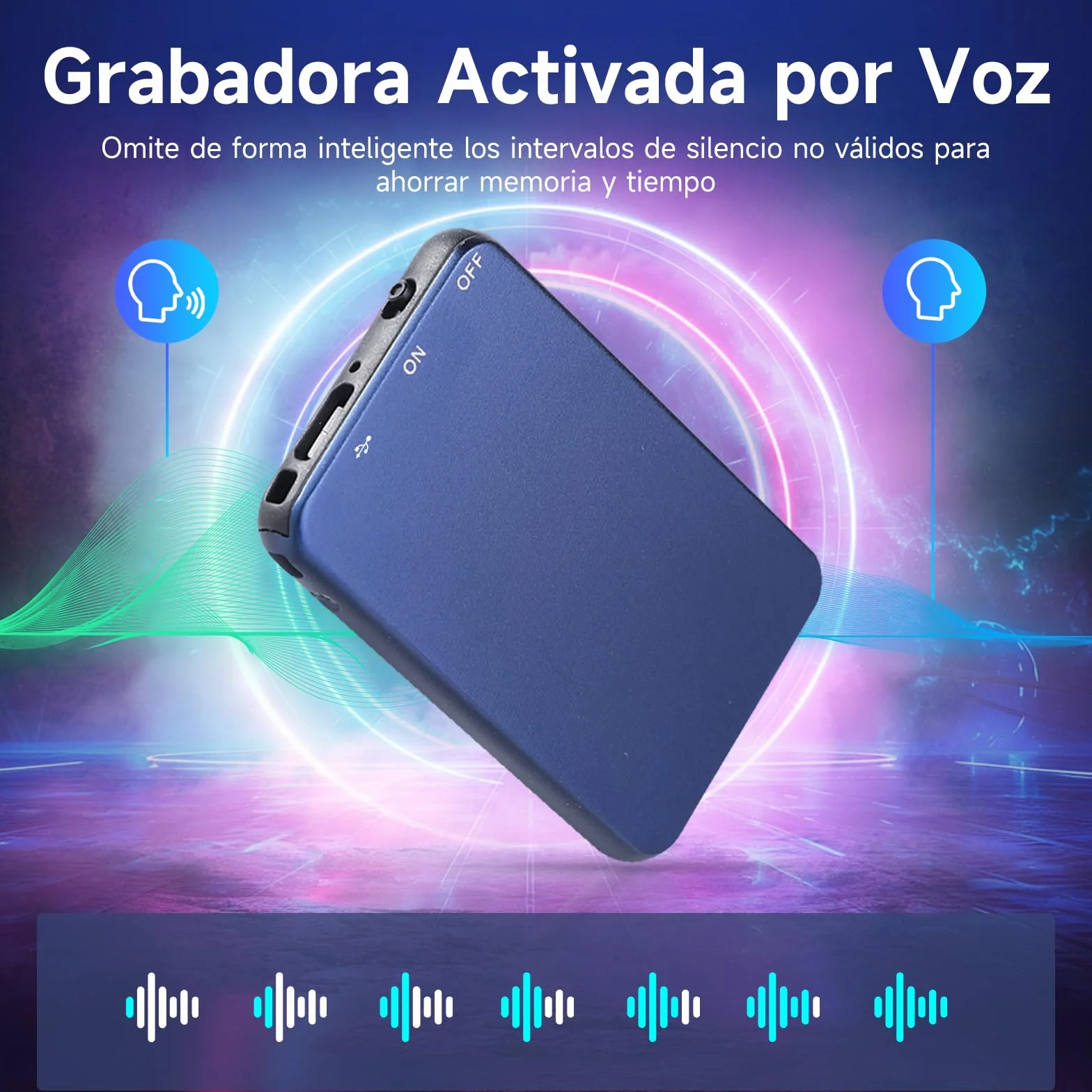 Vormooi 64GB Mini Grabadora de Voz con Activación por Voz y Cancelación de Ruido
