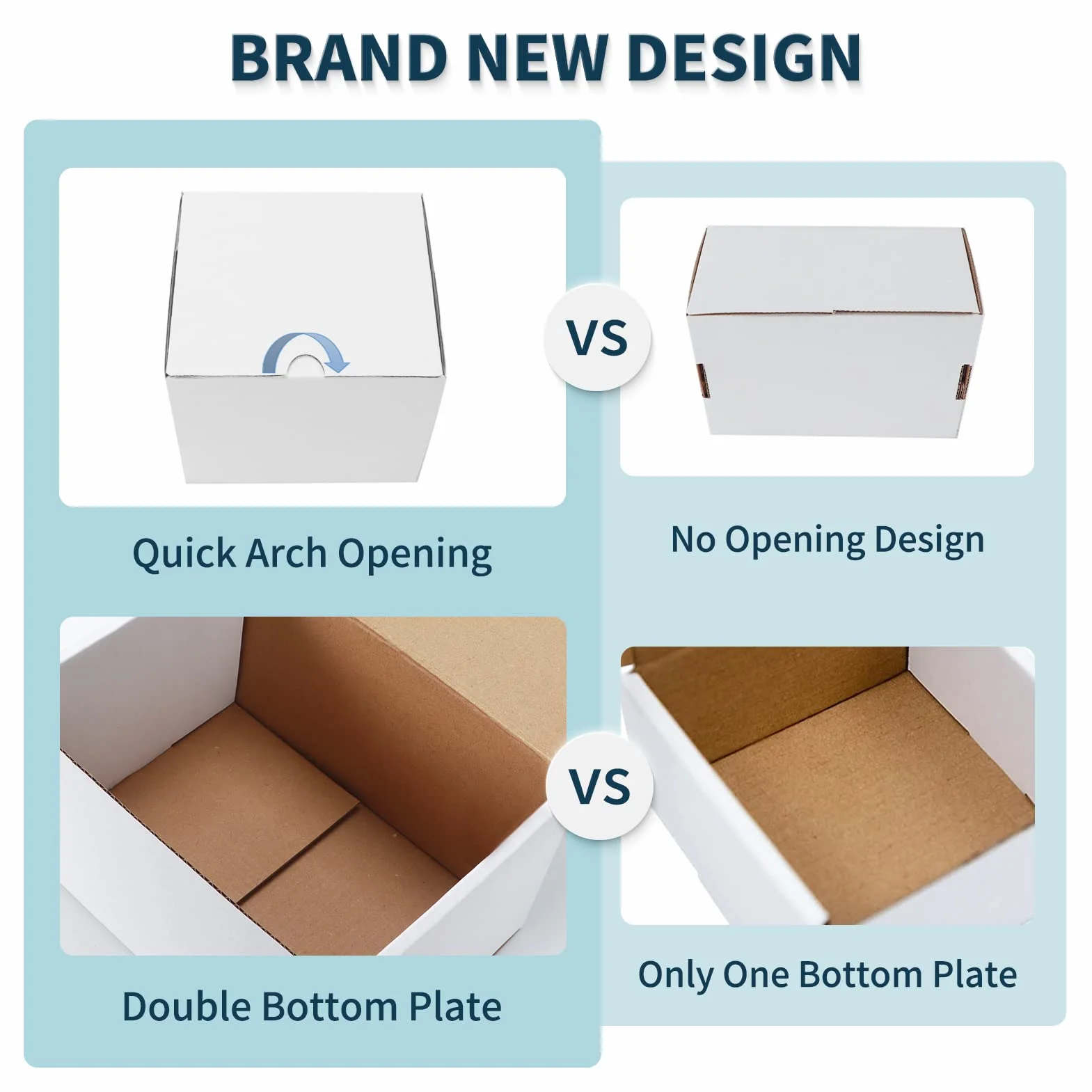 EYMPEU 15,3x15,3x15,3 cm(6x6x6 in) Cajas de Carton, 20 Pack Blanco, Cajas Pequeñas de Cartón Ondulado Kraftlo