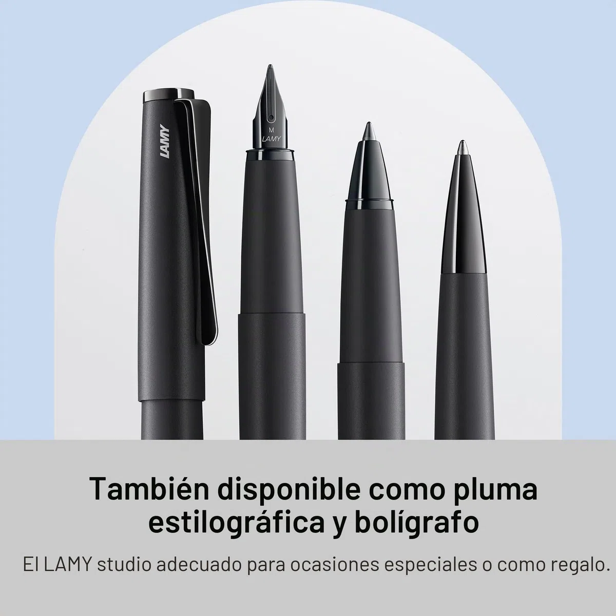 Lamy studio Lx all black roller - cuerpo metálico elegante - con clip helicoidal y ancho de trazo M - con recambio M 63 en negro