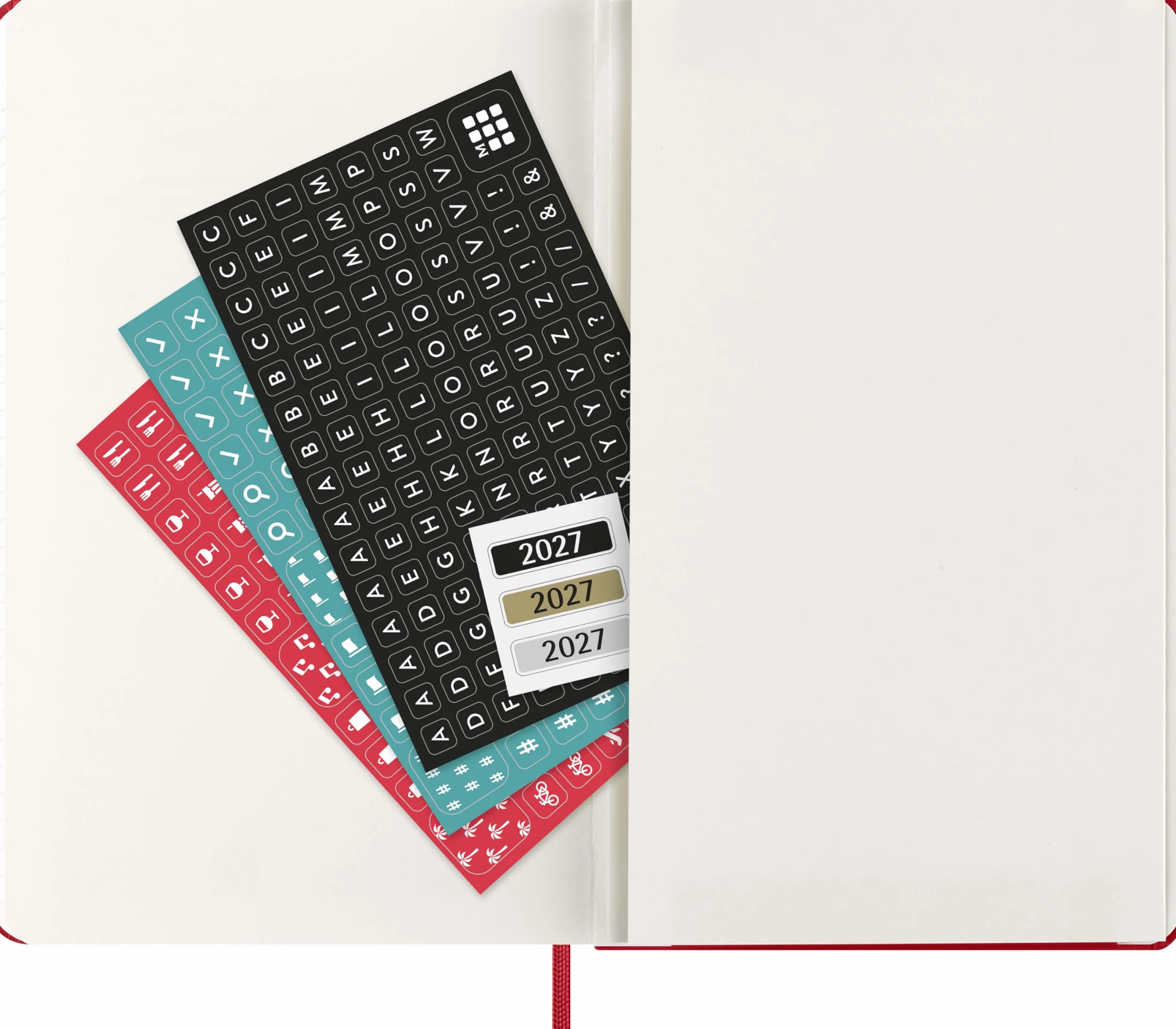 Moleskine Agenda Semanal 2027, Tapa Dura, 12 Meses, Formato L 13x21 cm, Rojo Escarlata