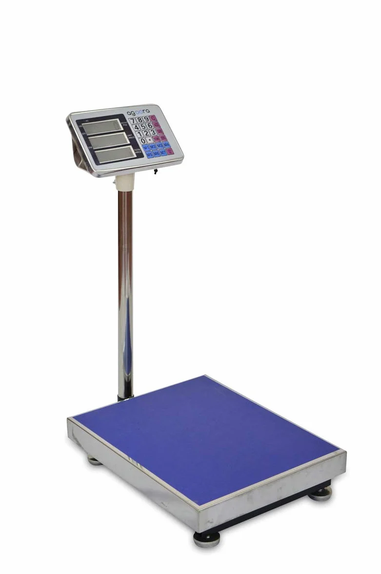 Grandmaster - Báscula Industrial 300kg/50g, Pantalla LCD Digital, Gran Plataforma De Acero Inoxidable De 50x40cm, Balanza Industrial De Paquetes Postales Para Pesaje En Oficina De Correos, Almacén, Ma