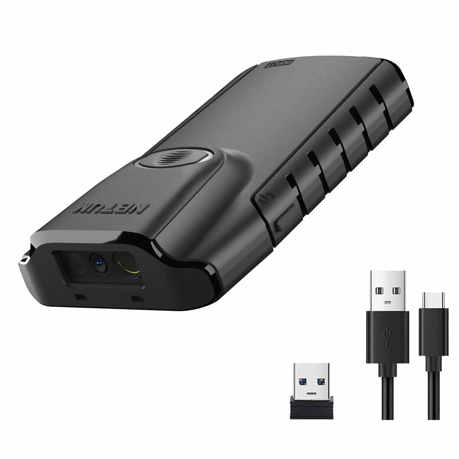 NETUM Escáner de código de Barras 2D Bluetooth, Lector de código de Barras QR 3 en 1 automático Escanear Clip Trasero Trabajo con Tableta iOS Android Windows MacOS inventario de almacén POS