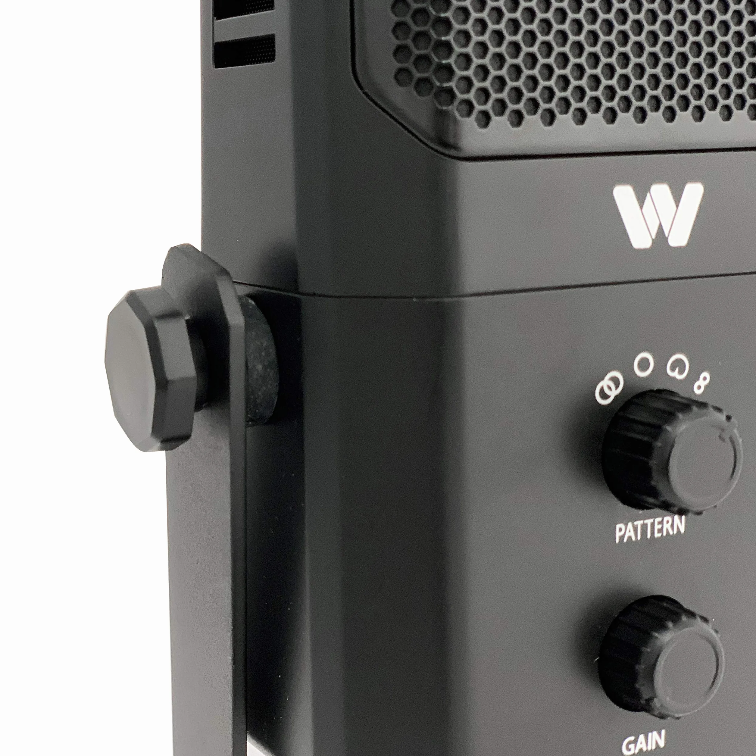 Woxter Mic Studio 100 Pro - Micrófono Profesional de Condensador (cardioide y omnidireccional, 3.5mm, tecnología vertigain, Compatible con Youtube, Skype, Twitch), Color Negro