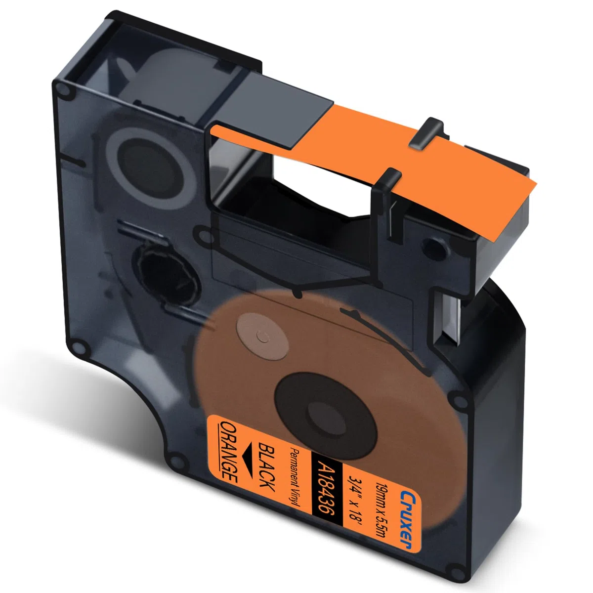 Cruxer Paquete de 30 cintas de etiquetas de vinilo compatibles con Dymo IND 18436 S0718500 A18436, negro sobre naranja, 19 mm x 5,5 m, repuesto para Dymo Rhino 4200 5000 5200 6000 ILP 219 3M PL150 3M