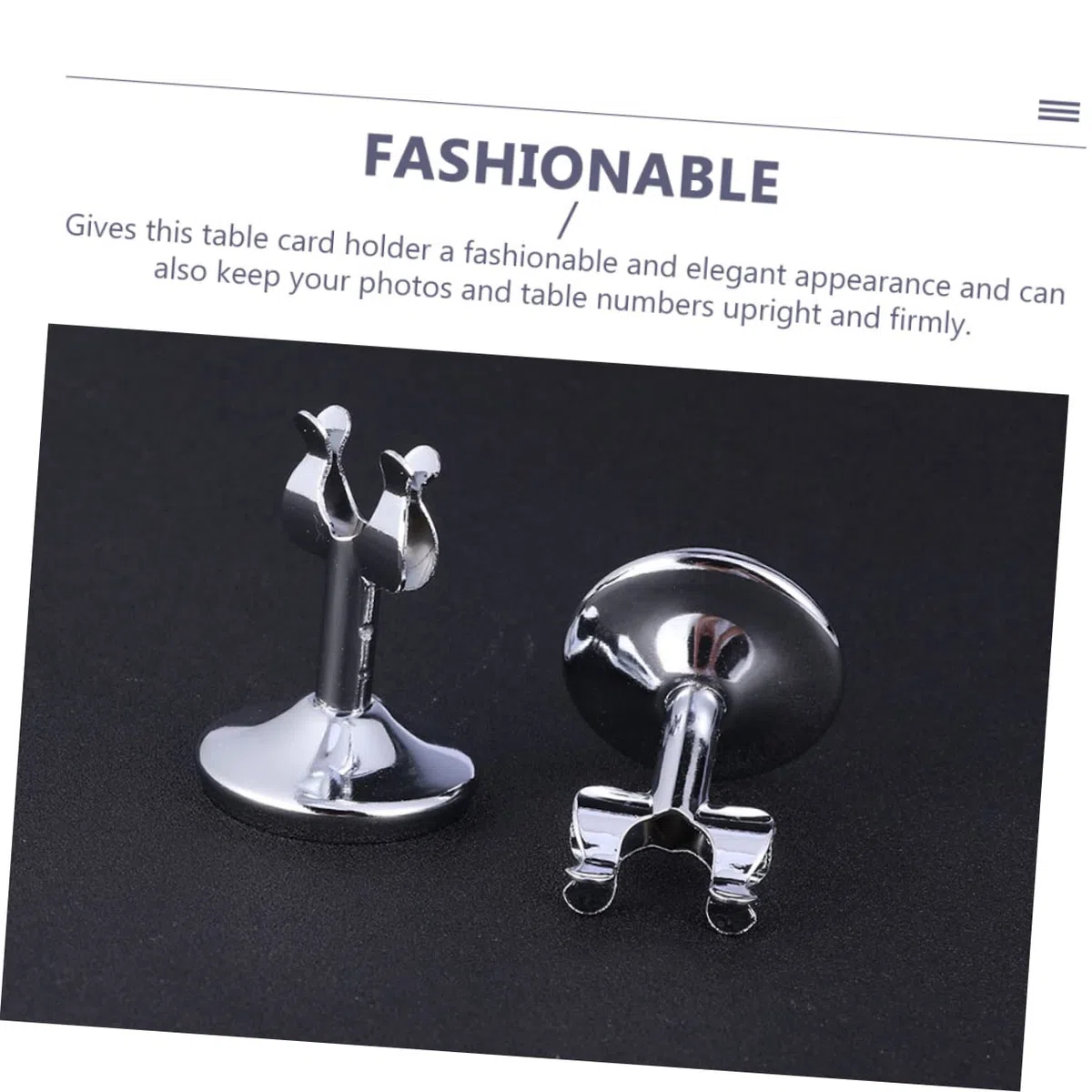 6piezas Portanúmeros De Mesa Tarjeteros De Inoxidable Multifunción Diseño Elegante